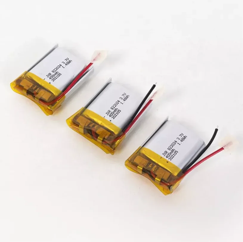 Перезаряжаемый литий-полимерный аккумулятор 3 7 в 822024 400 мАч для отслеживания браслета смарт-часов с сертификатом UL1642