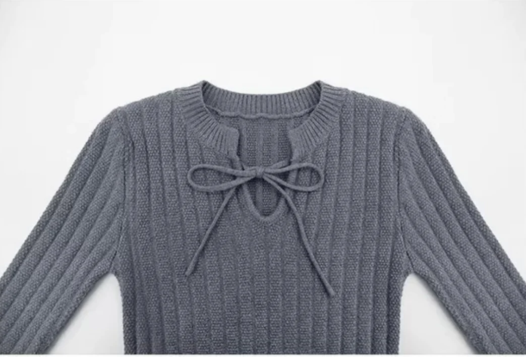 Factory custom women knit sweater dress spring autumn slim knit long sweater fashion ladies knit pullovers girls knit dress