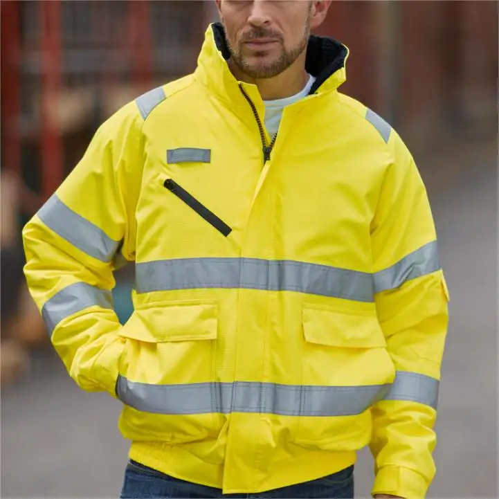 Hi Vis 3 in 1 Detachable Warm Fleece Waterproof High Visibility Reflective Safety Parka Traffic Jackets Security Guard Uniform