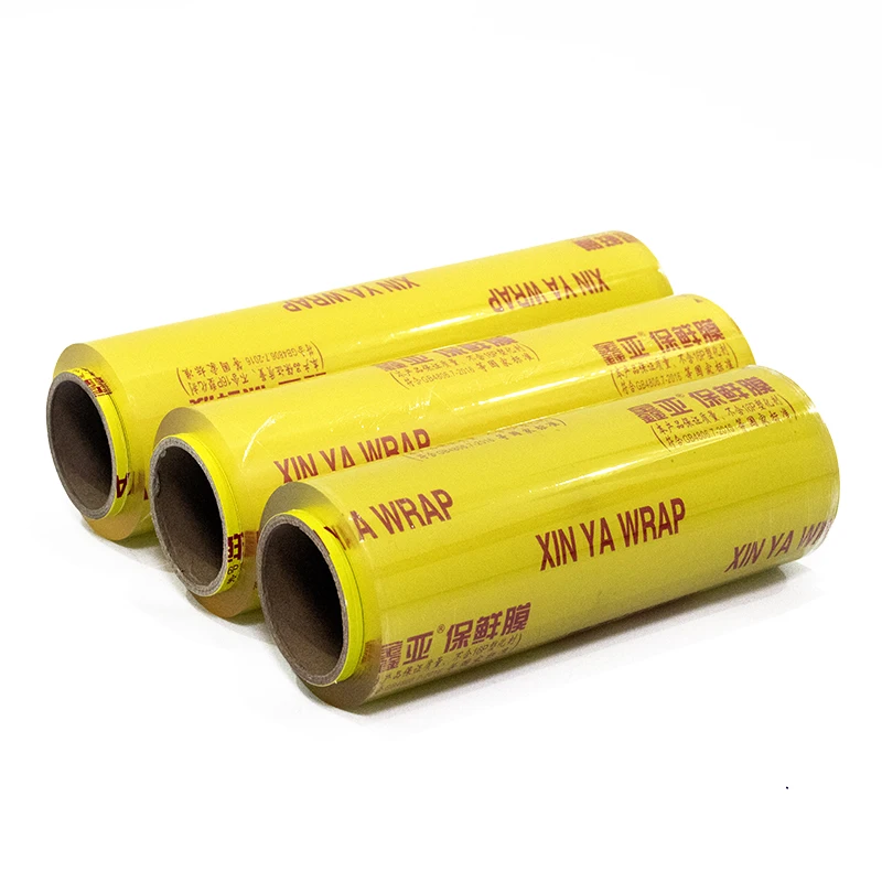Factory Custom Clear PVC food film 10/11 micron 500 meters Food Grade Stretch Wrap Film High Toughness PVC Food Wrap Film