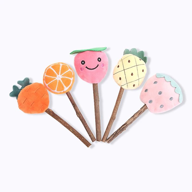 Hot selling wholesale pet supplies cute fruit shape plush cat toy within catnip for kitten in stock fast delivery
