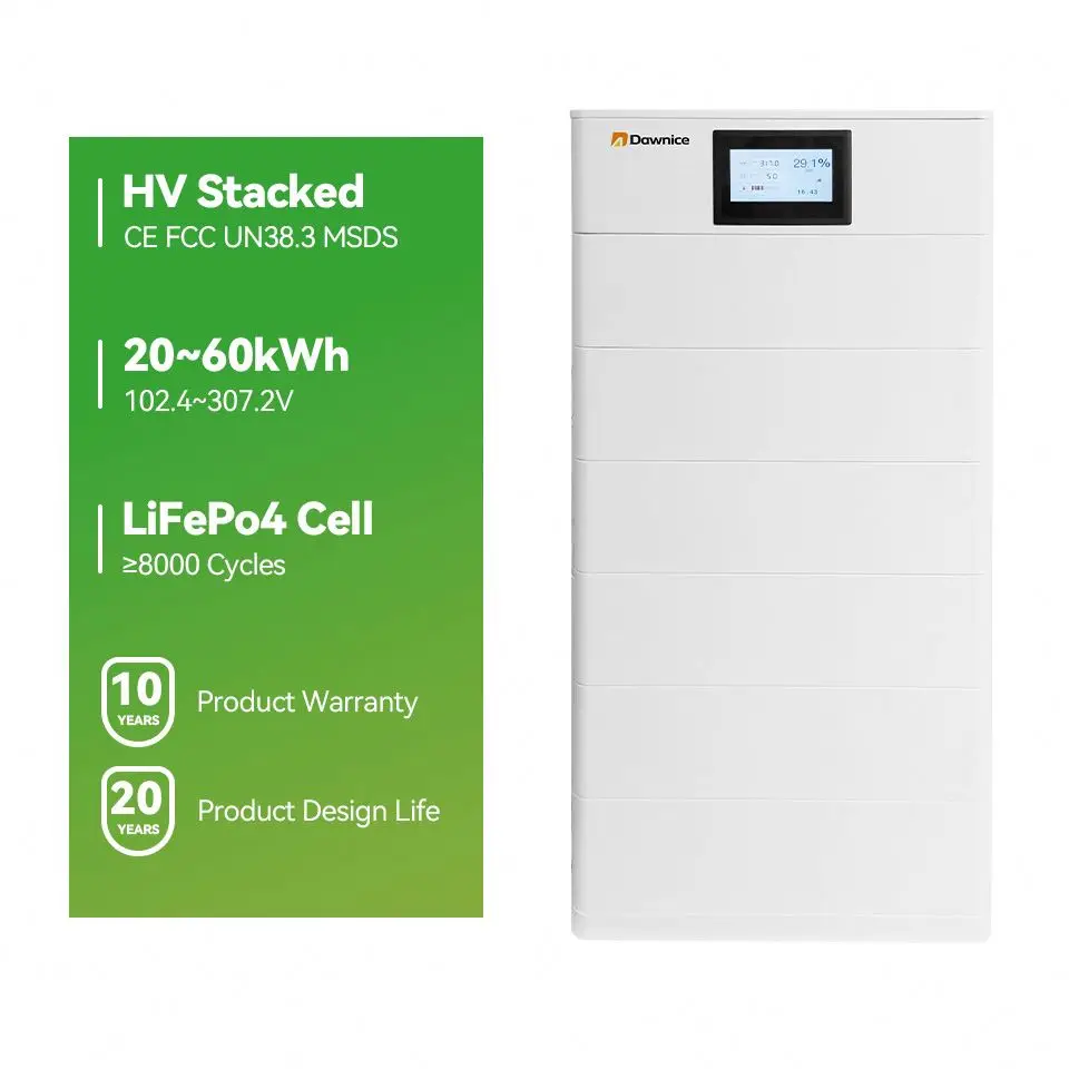 10kWh 20kWh 40kWh 60kWh High Voltage Lifepo4 Lithium Solar Battery Stacked Home Energy Storage System