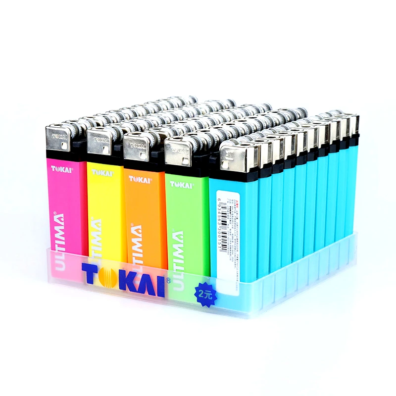 Direct factory hot selling smoking accessories AC801 adults disposable octagonal colorful plastic flint gas lighters