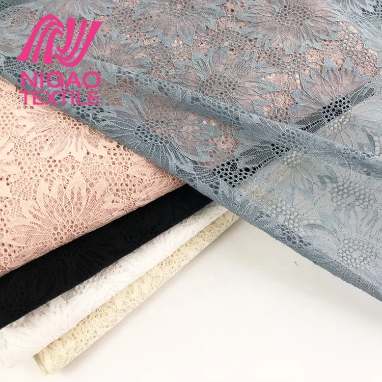 
Spring and Autumn New design Daisy flower pattern french tulle lace fabric Flower Lace for Wedding dressladies garments 