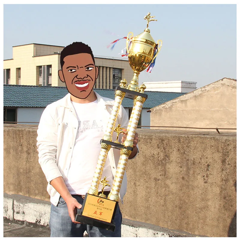 hot sale luxury trophy 4 columns style world sport tennis badminton award cup 60inch tall