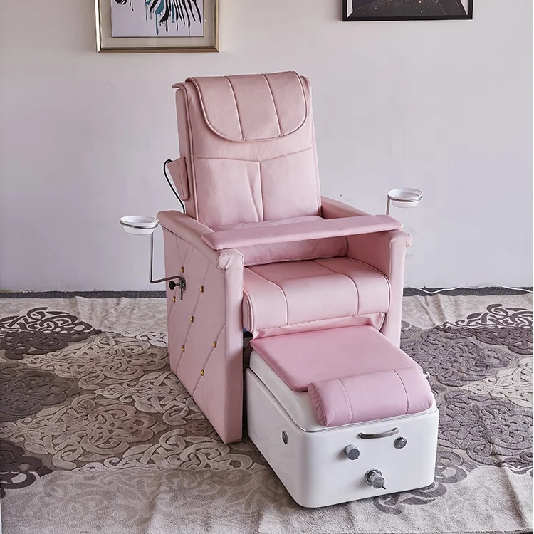 Spa Chair Nail Foot Massage Chair Beauty Salon FRP Heating Tub Manicure / Crush Salon Furniture Chair Pedicure Pink 122*99*77CM