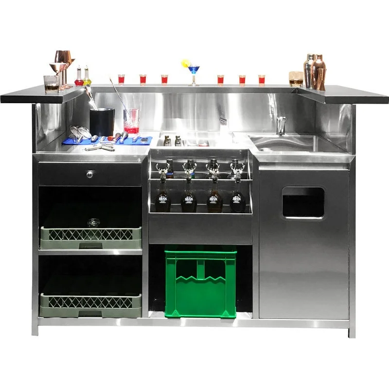 Luxury Cocktail Bar Station With Bar Counter Top Bartender Working Station