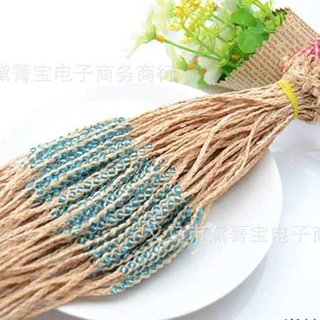 Rafi grass bracelet hand woven rope 12 beads Korean version DIY beaded crystal travel commemorative hand jewelry