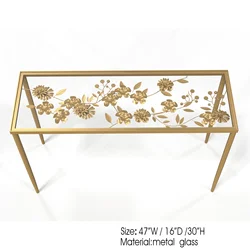 Mayco Manufacturer Elegant Steel Tempered Glass Top Console Tables