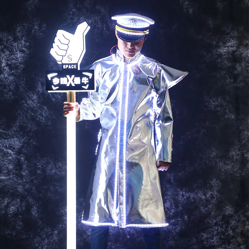Светодиодная креативная светящаяся одежда для бара реквизит для создания атмосферы в пабе перезаряжаемый праздничный сценический костюм