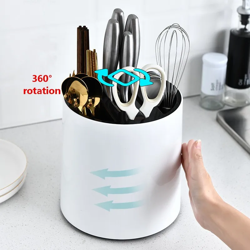 Multifunctional rack household chopsticks spoon tool storage box rotating kitchen knife holder
