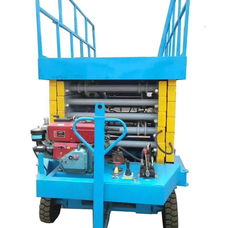 Indoor outdoor diesel engine mobile scissor lift electric scissor lift with low price
