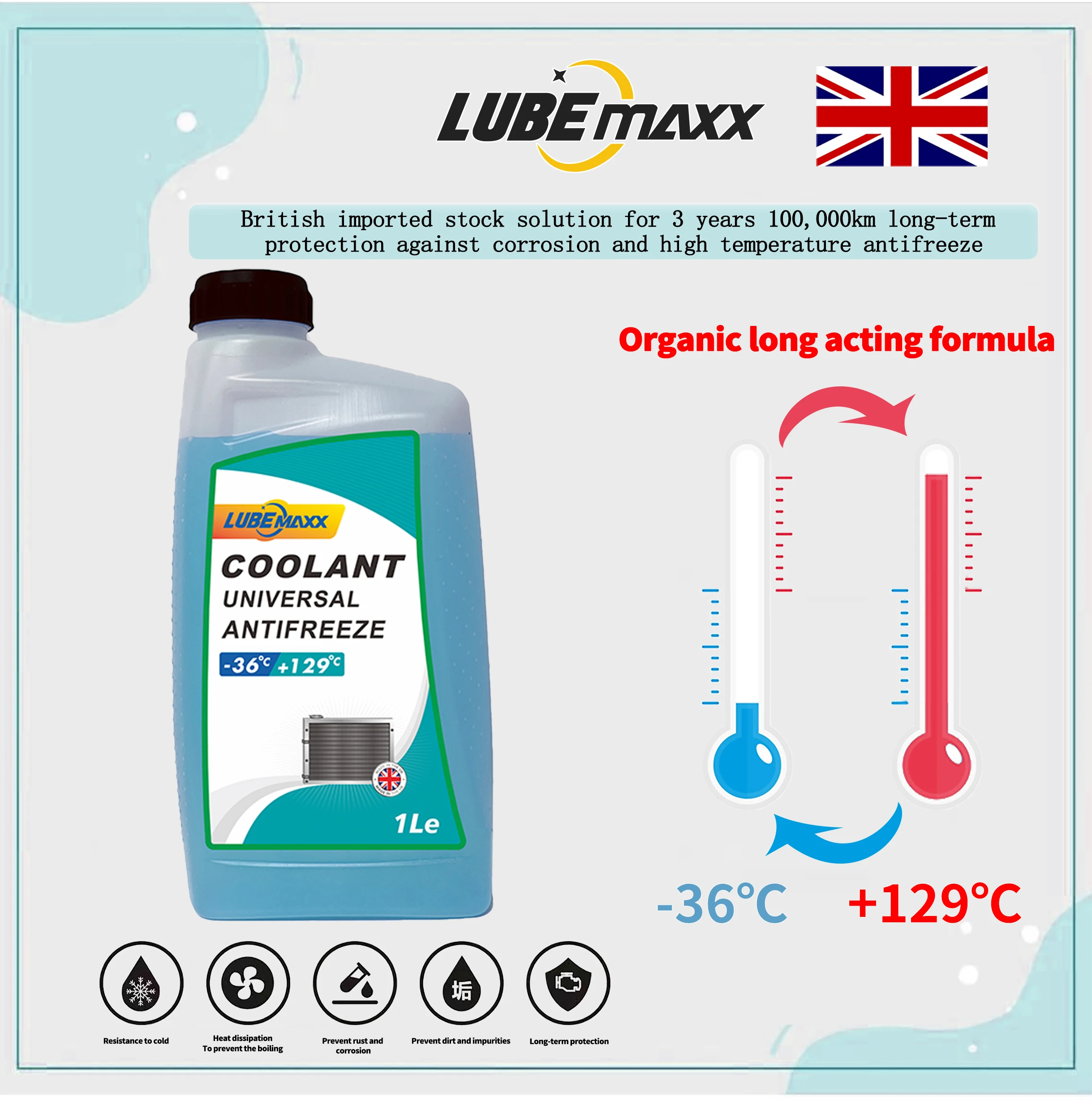 UK LUBEMAXX Factory high quality  Antifreezes and high efficiency coolant antifreeze  G12 Pink radiator coolant
