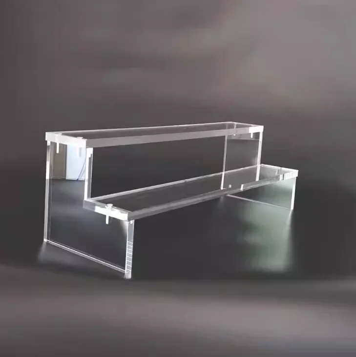 Minimalist round Transparent PVC Acrylic Display Stand Cosmetics Drink Holder for Store Use for Shopping Malls