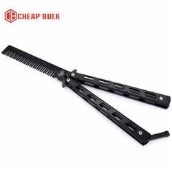 Wholesale high quality private logo beard care stainless steel folding beard pocket comb