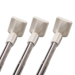 Wholesale Made in China Stainless Steel Square Head Telescopic Rod Shower Curtain Pole Extendable Curtain Rod