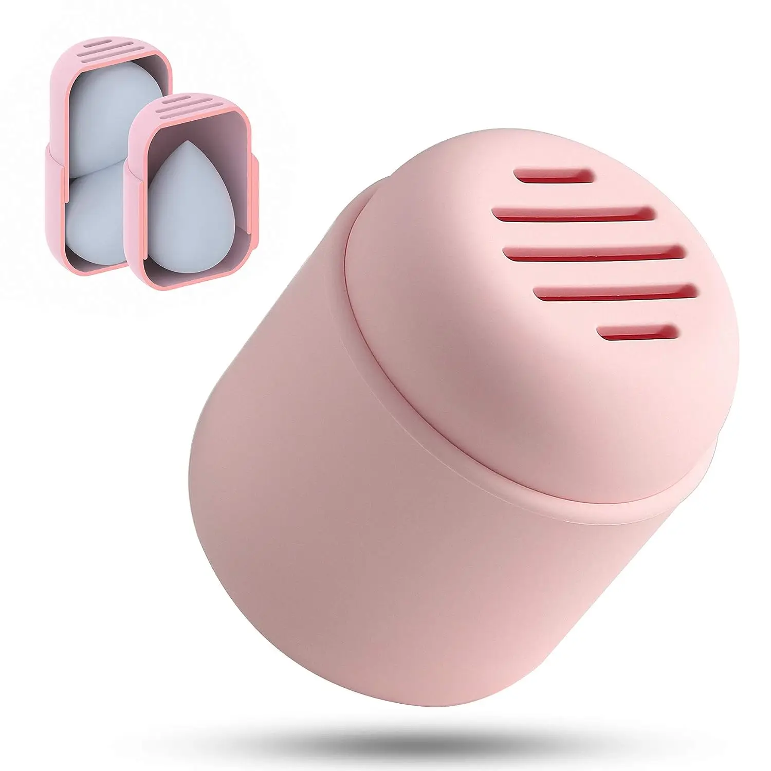 Pink Soft Non Latex Makeup Sponge Makeup Blender Sponge with Silicone Travel Case