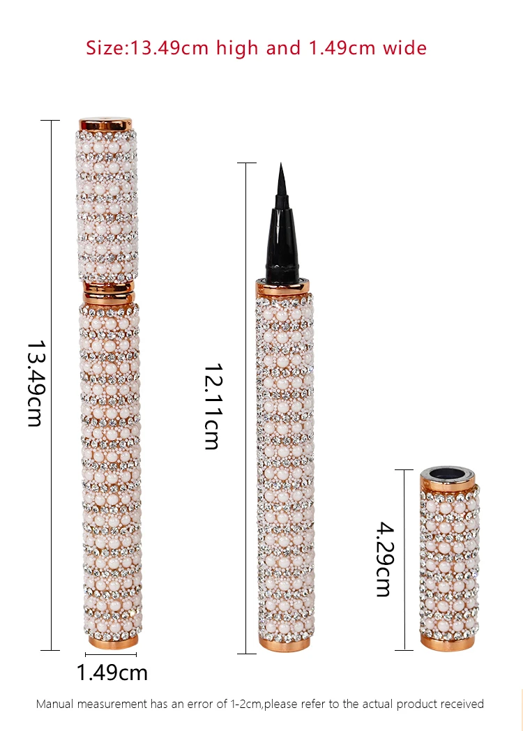 New Design 2 In 1 Private Label Custom Logo Colored Waterproof Glitter Liquid Black Lashglue Glue Pen Eyeliner