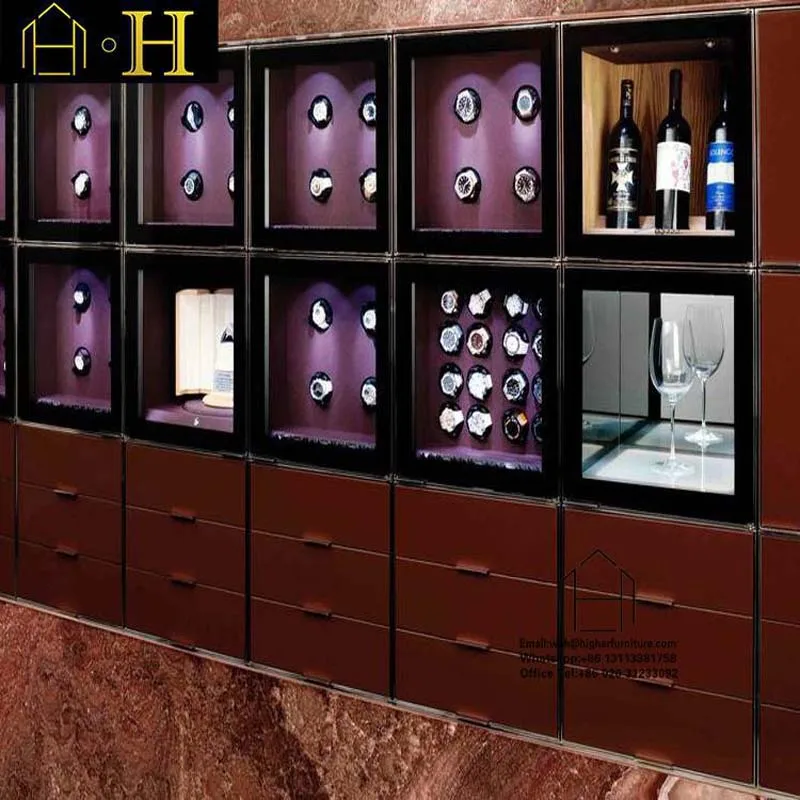 Simple Watch Store Equipment Wooden Glass Watch Display Cabinet And Showcase