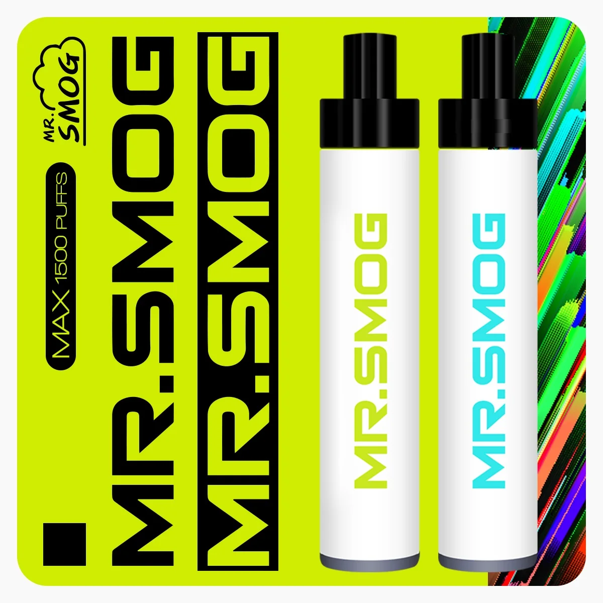 Customized packaging Mr Smog e cigarette box disposable vapes 1500 times with fast delivery
