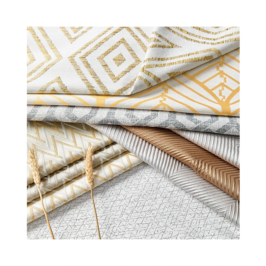 Hot sale Geometric Pattern Home Textile Fabric Jacquard Curtain Fabric