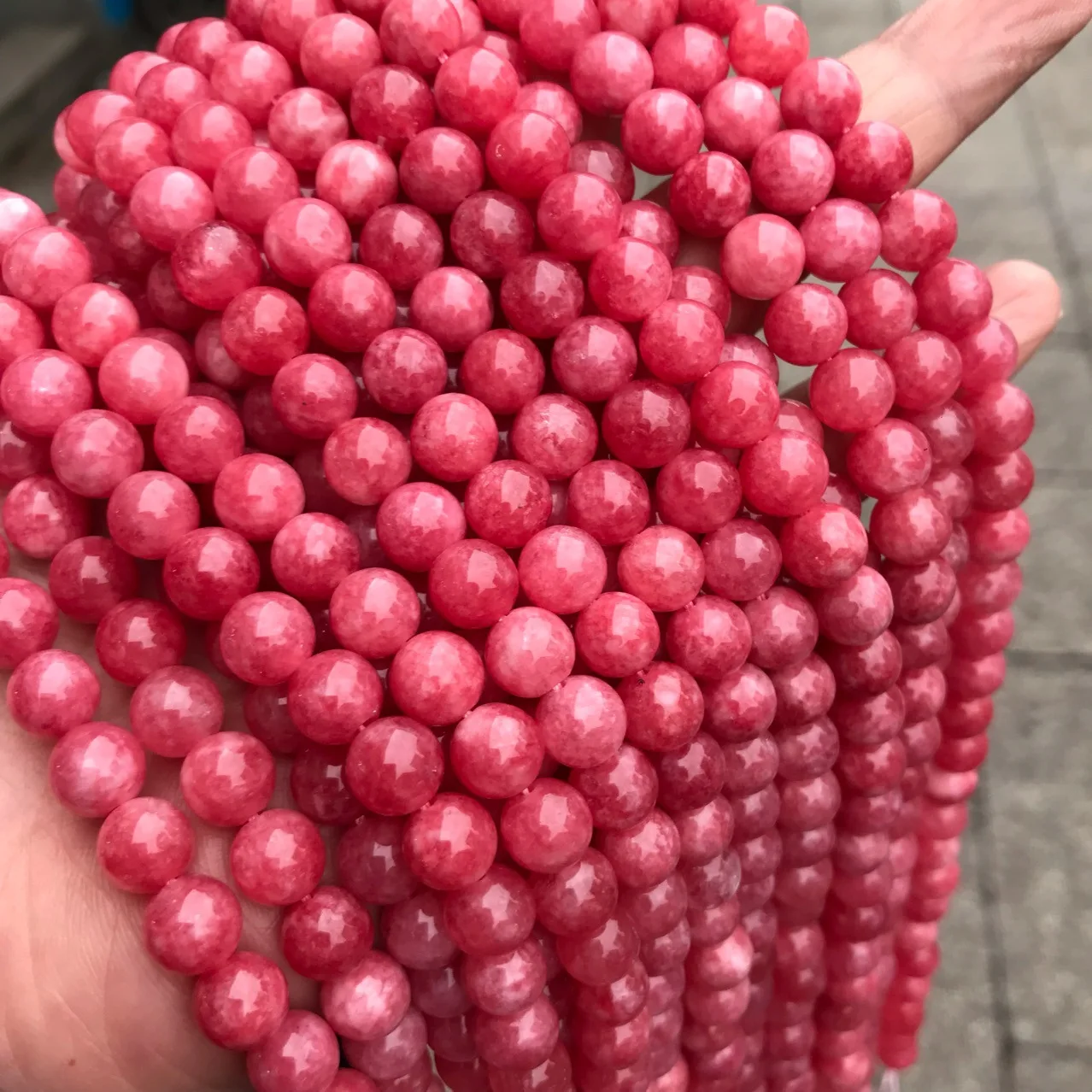 Wholesale Natural Polish Loose Round Matte Faceted Beads Dyed Red Colour Quartz Rhodochrosite for Jewelry Making Chakra Bracelet