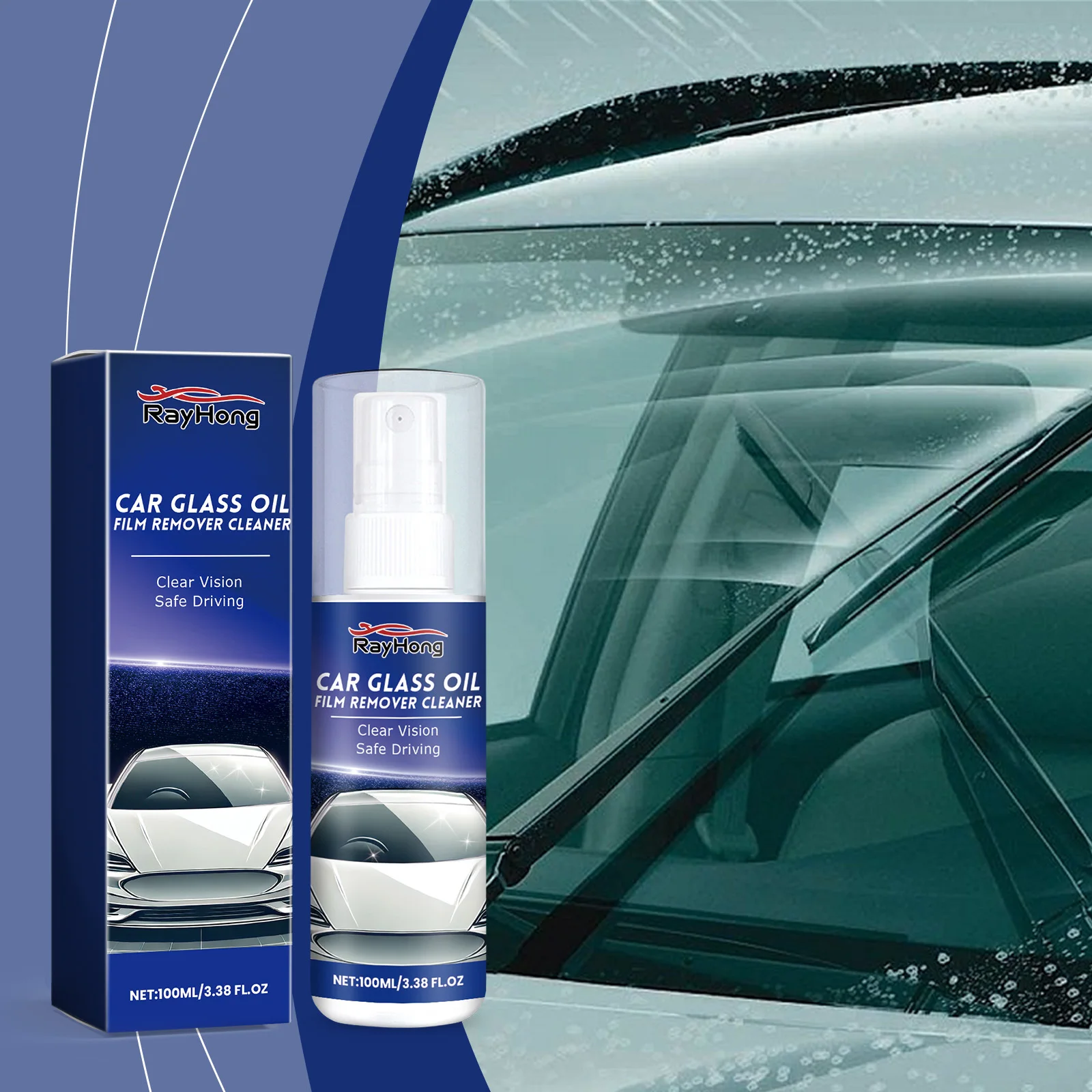 Rayhong Windshield Washer Cleaner Eco-friendly Liquid Windshield Cleaner Clear Vision Oil Film Glass Cleaner