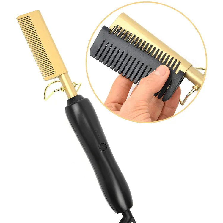  hot comb bling Fast Smoothing Electric Hair Straightener Brush Ceramic Heating Temperature