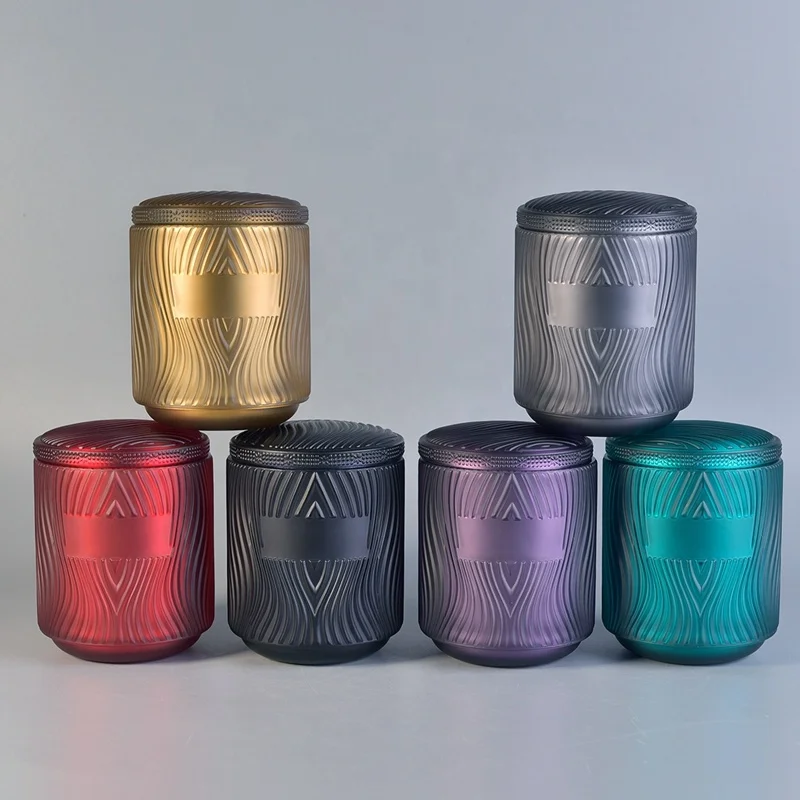 Matte Black Glass Candle Jar With Lids