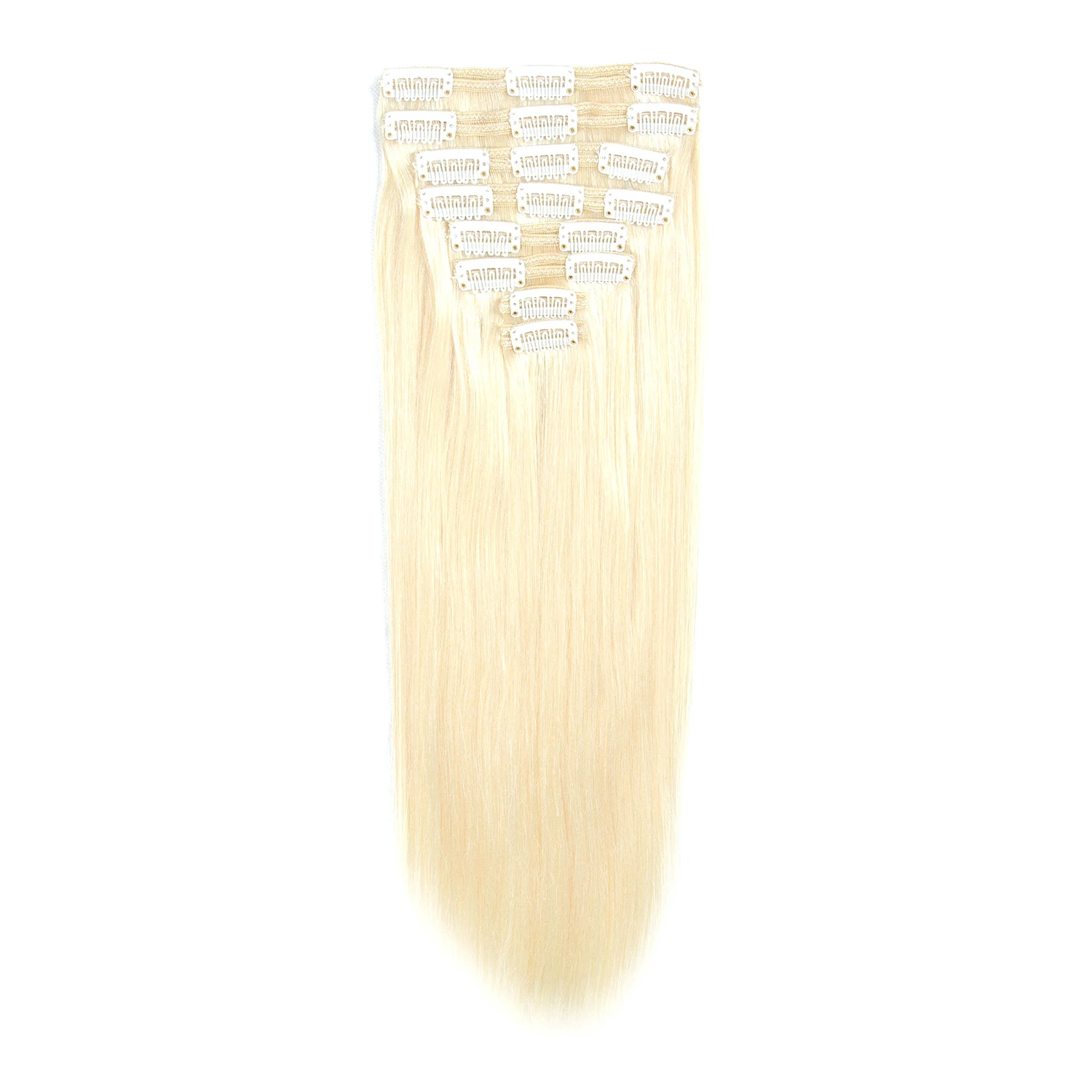 Hot products cheap 100% remy brazilian blonde hair extensions raw clip in hair