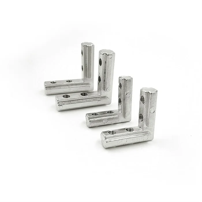 Factory direct sale M4 M5 M6 M8 T Slot L Shape Angle Bracket Aluminum Profile Interior Connector Joint Brackets