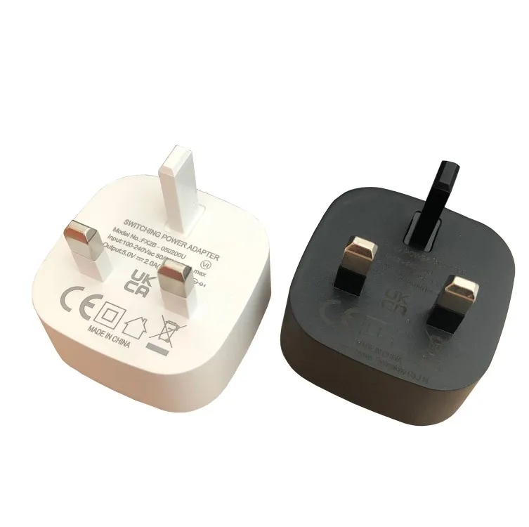 3 Pin UK Plug UKCA 5V 1A 2A 1 Port USB mains Wall Charger uk Power Adapter Home Charging power adaptor for Phones Tablets
