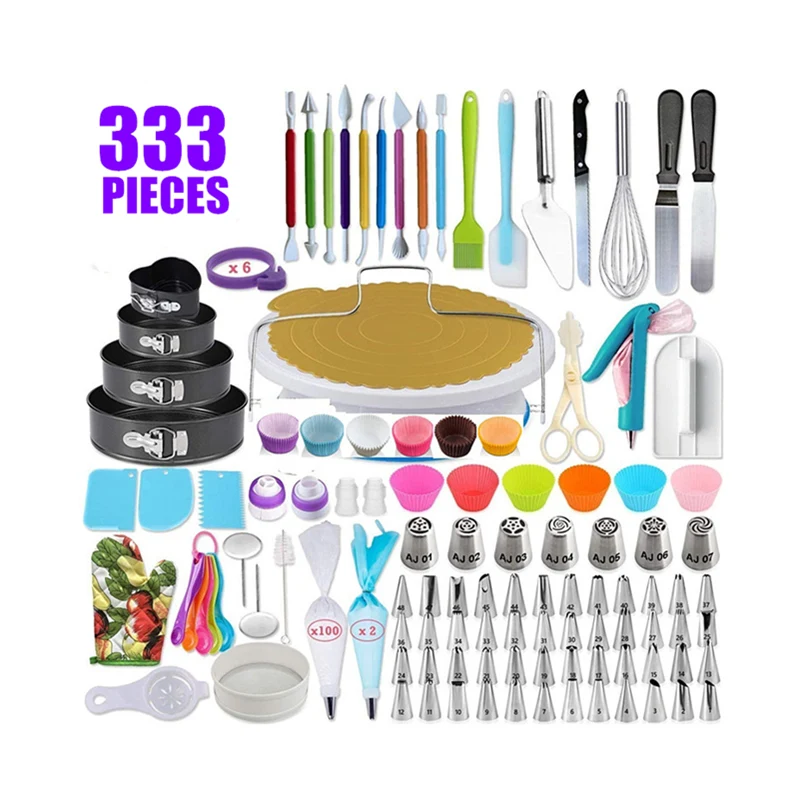 333 pcs Cake Decorating Kit Complete Cake Decorating Supplies & Baking tools