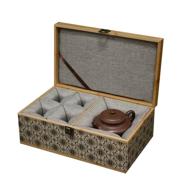 Wooden Tea Box Storage Packaging Gift Custom Pine Wood Box with Lid