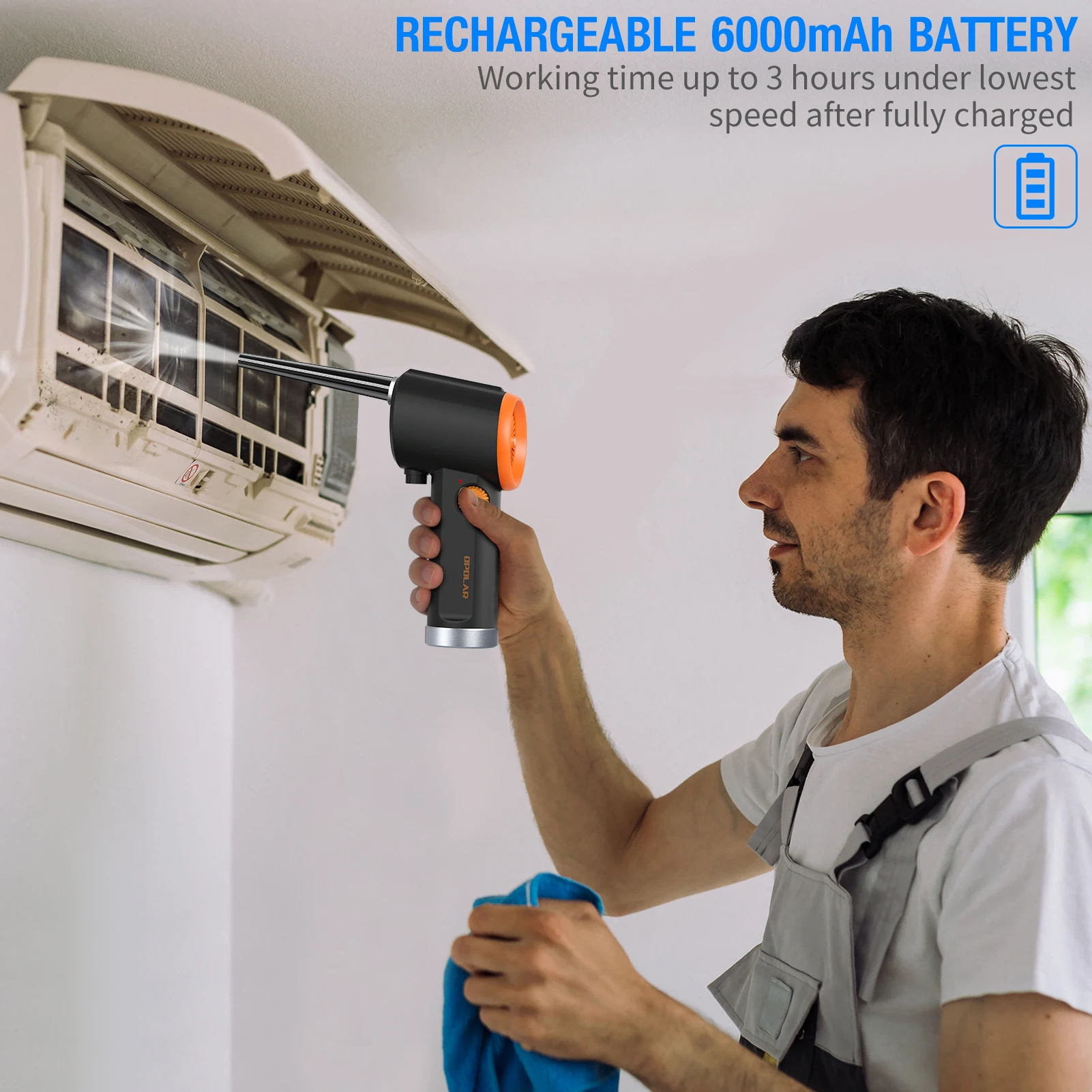 OPOLAR Car Keyboard Electric Computer Duster Blower Portable Air Duster Rechargeable Wireless Compressed Cordless Air Duster