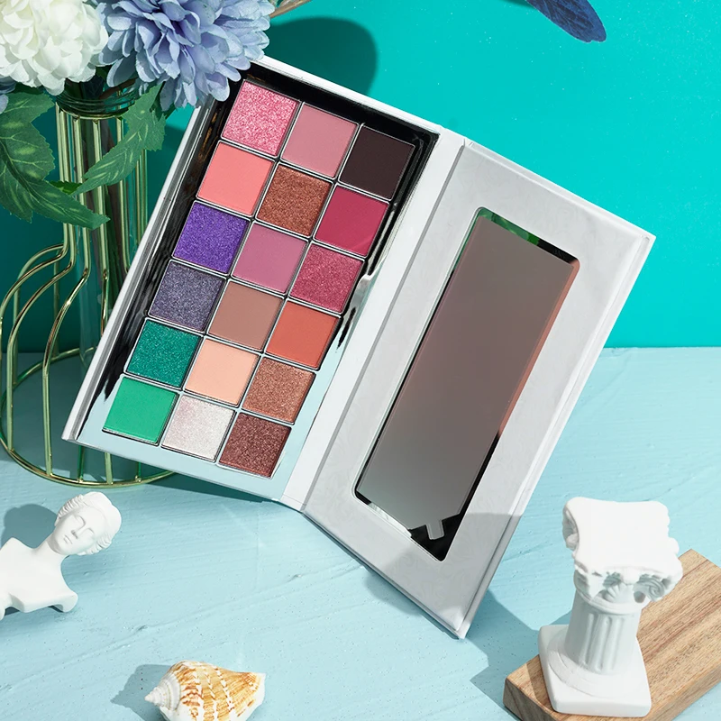 18-Color Electroplating Eyeshadow Palette Matte Shimmer Metallic Eyeshadow Pallet Highly Pigmented Natural Colors Eye Makeup