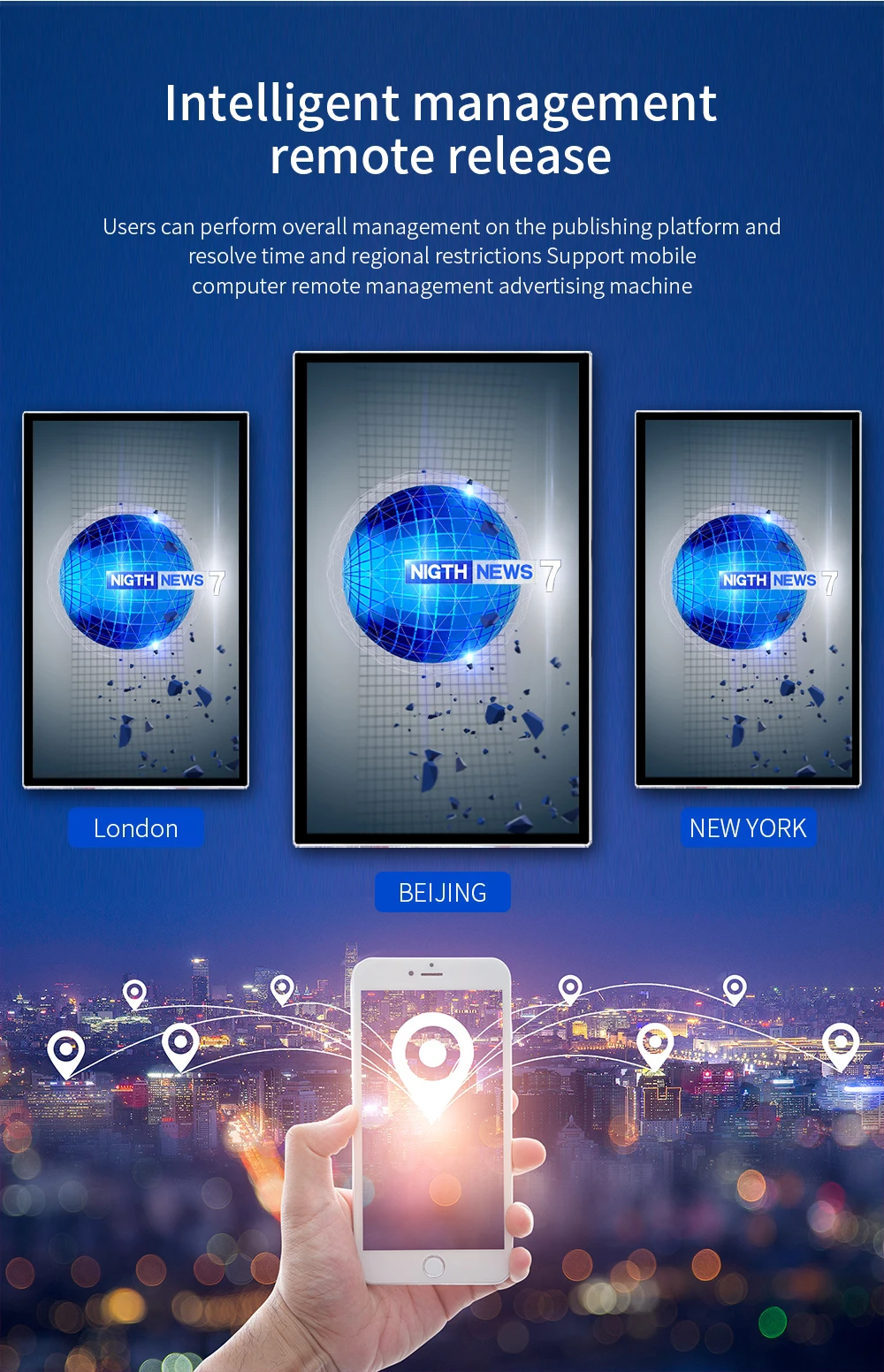 Рекламный стеклянный экран настенный видеодомофон небольшой цифровой рекламный