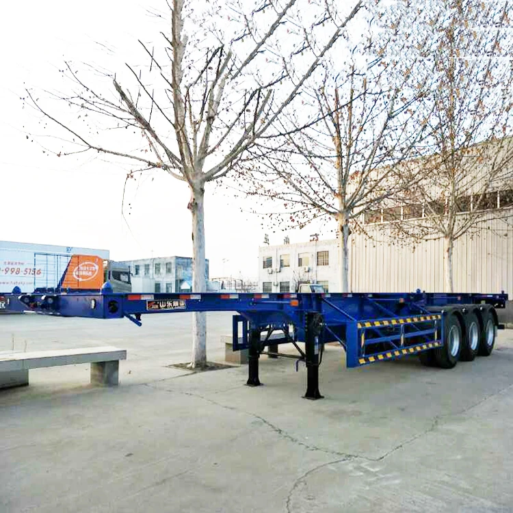 China trailers manufacture shipping container utility 20ft 40ft cargo skeleton container semi trailer truck