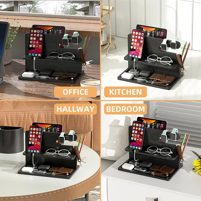 Phone Docking Station Charging Station Holder Desk Organizer for Cell Phone Watch Tablet OEM ODM Accept
