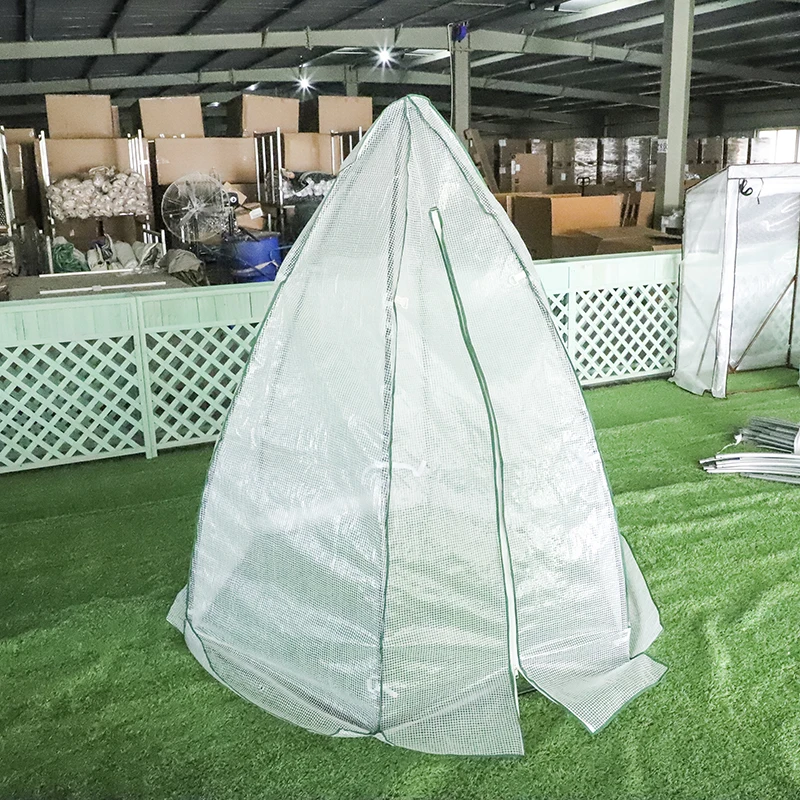 Professional round Green Garden Greenhouse Steel Frame with Waterproof Coating Easily Assembled Walk-In Design