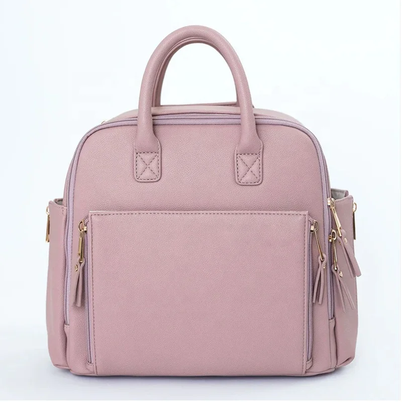 Premium Waterproof Portable Leather nappy bags baby changing bag mommy diaper mini bags for babies