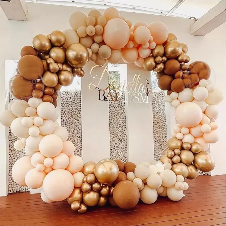 
Wholesale 6 Style Coffee Brown Baby Shower Balloons Arch Kit Skin Color Latex Garland Baby Shower Supplies Backdrop  (1600231637439)