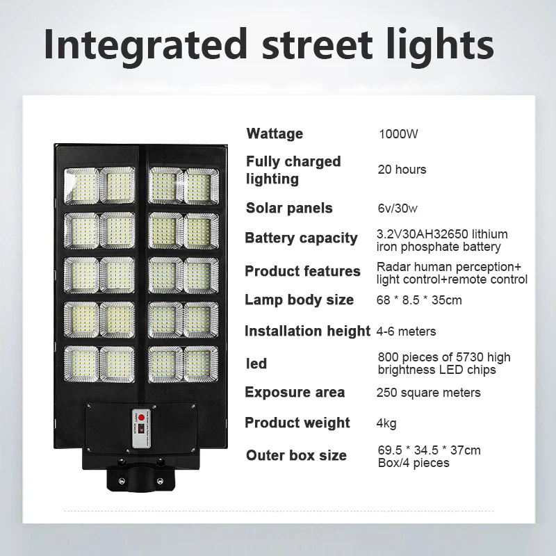 Hot Sale Road All In One Solar Led Street Light Landscape Led Cell Powered Solar Street Lights