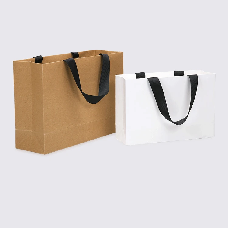 
Customized Black Card Coated Clothing Shopping Bag Reuse Gift Paper Bag 
