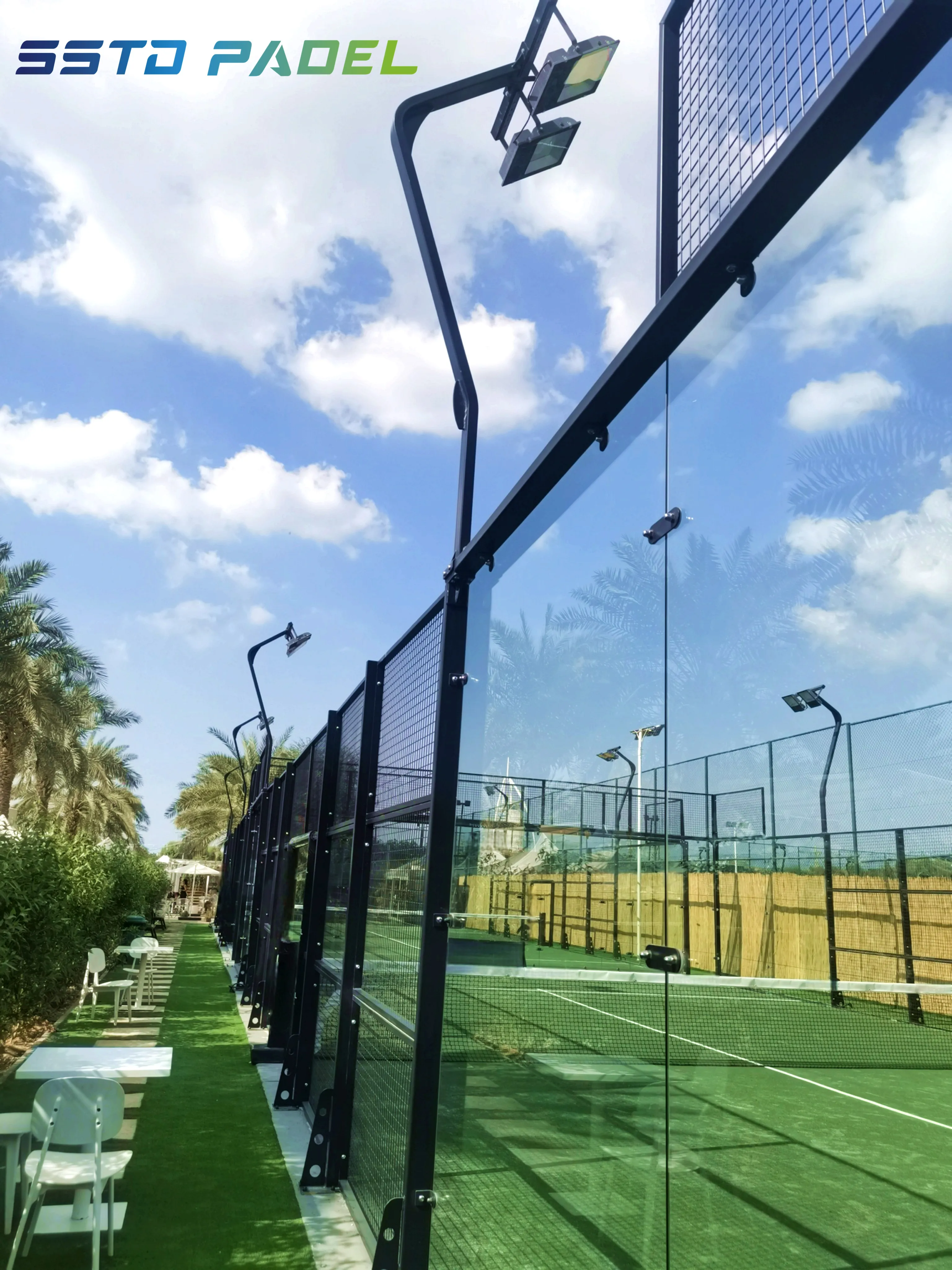 2024 SSTD TOP quality Full view panoramic padel court paddle tennis court artificial grass padel court factory price