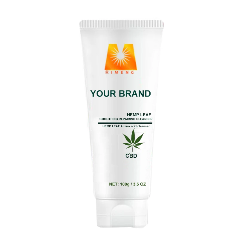 
Whole production your brand with your ideal design packaging no stimulation hemp leaf facial gel cleanser 