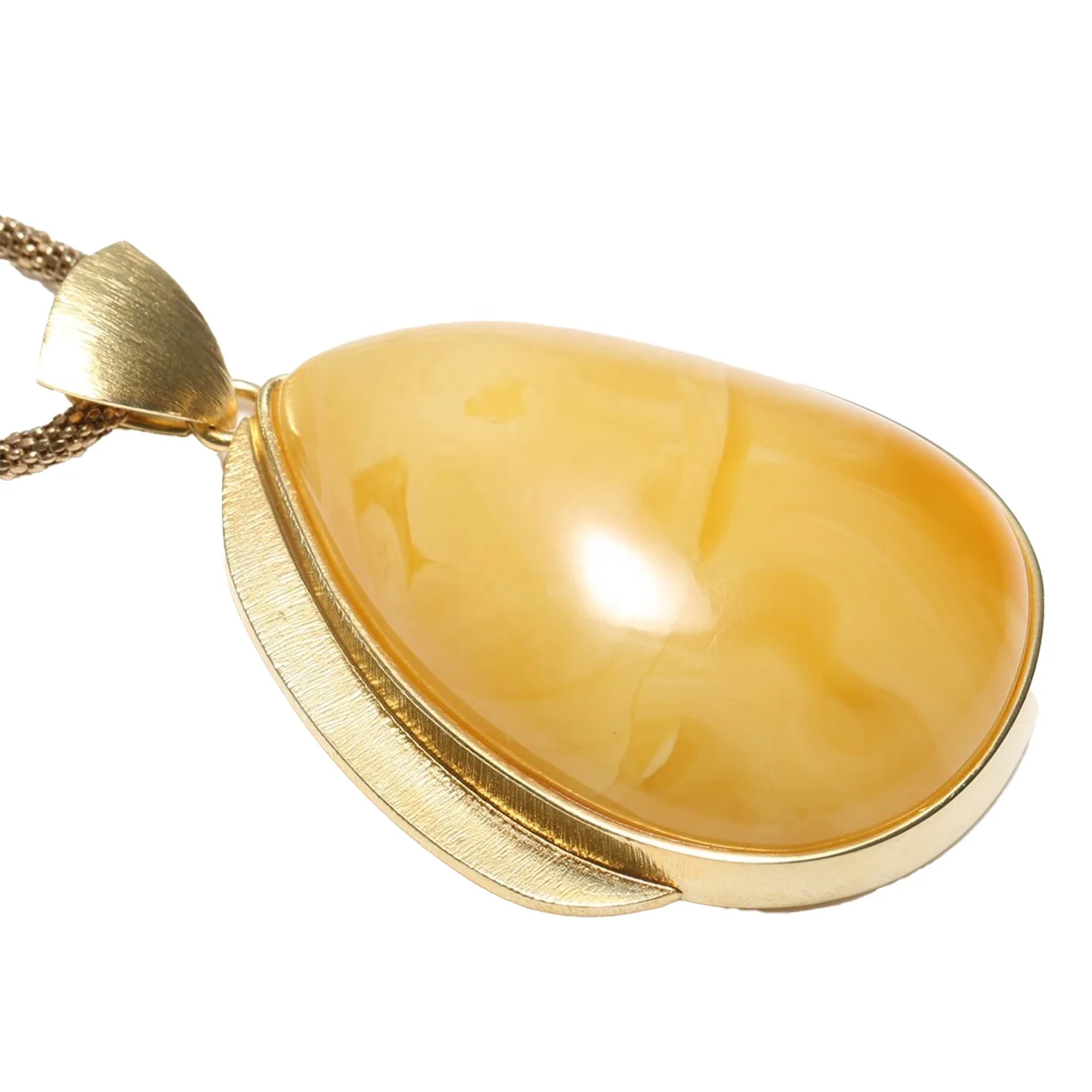 Подвеска из натурального желтого янтаря Балтийская подвеска длинная массивная Классическая 925 ручной работы серебро