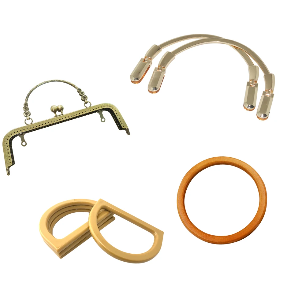 Hot Selling Metal Bag Handle Oval Square Round Handle Accessories Custom Color And Style for Fashionable Lady Bags Luggages