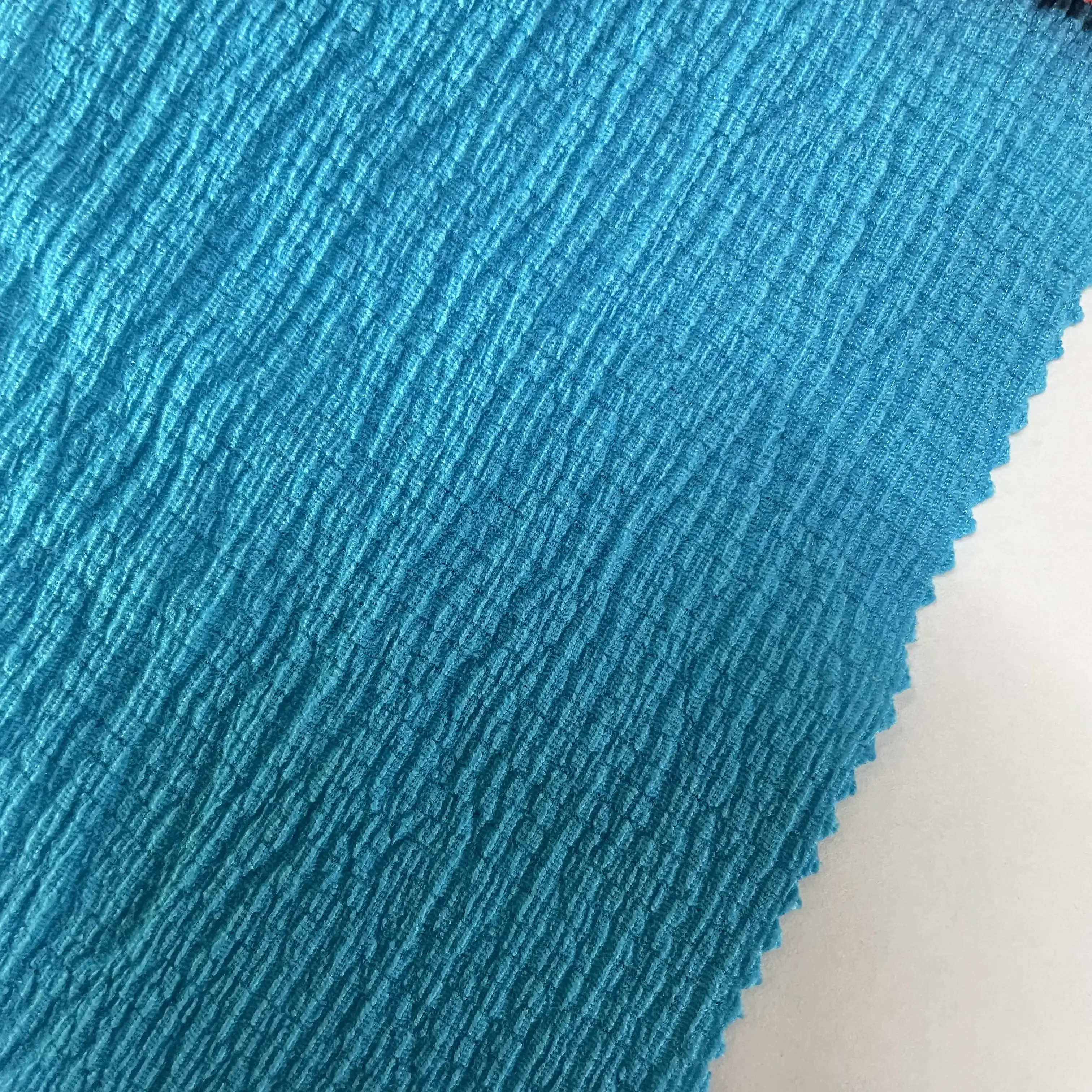 Multi-color fashion knitted 125gsm weave wrinkle textured fabric plain dyed polyester crepe fabric