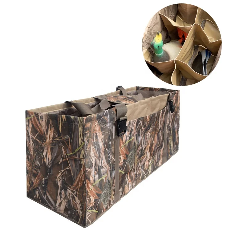 
Camouflage Duck Hunt Slotted 12 Slot Duck Decoy Carrying Bag with Adjustable Strap to Protect Duck Decoys 